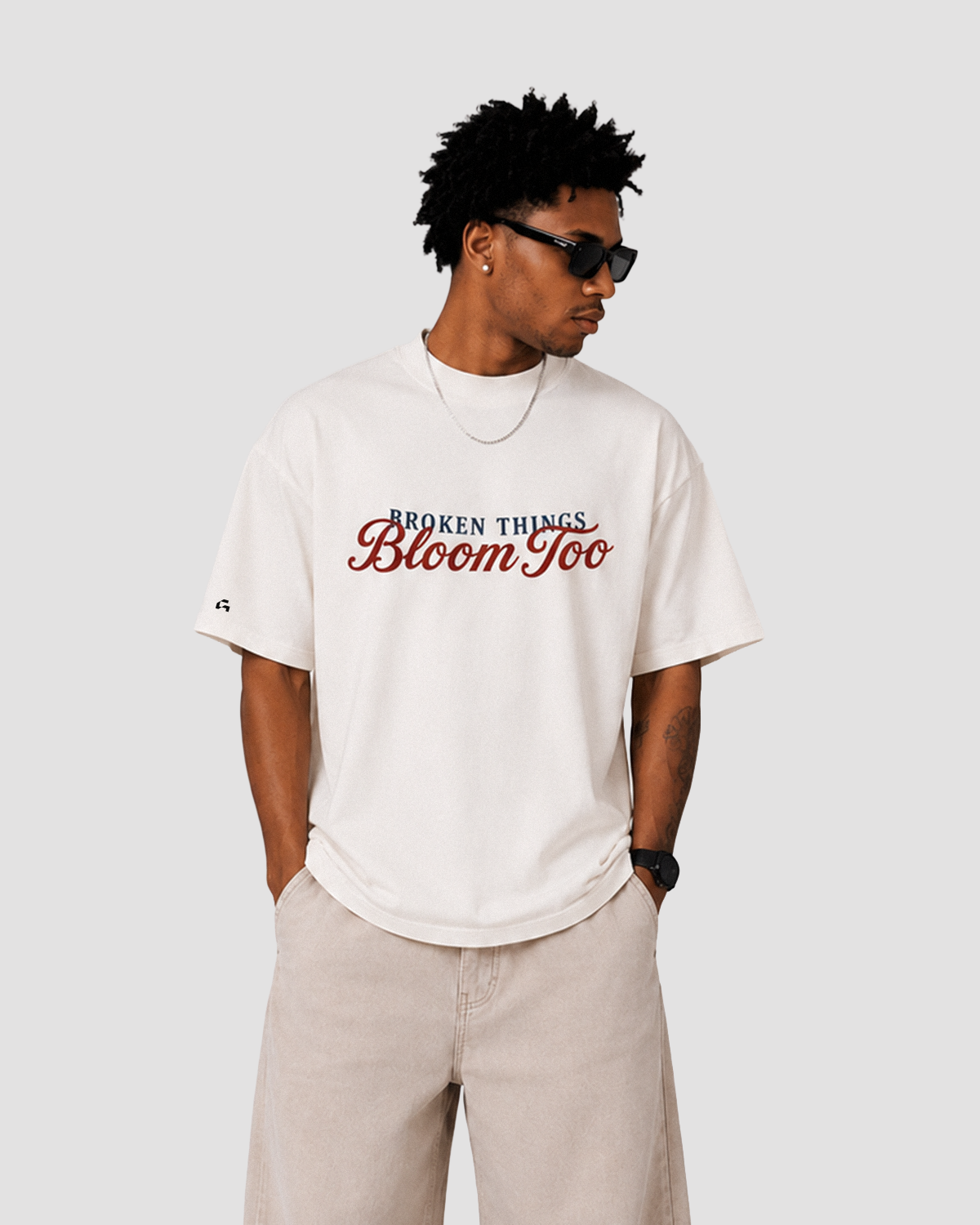 Oversized Broken Things Bloom Too - Off White