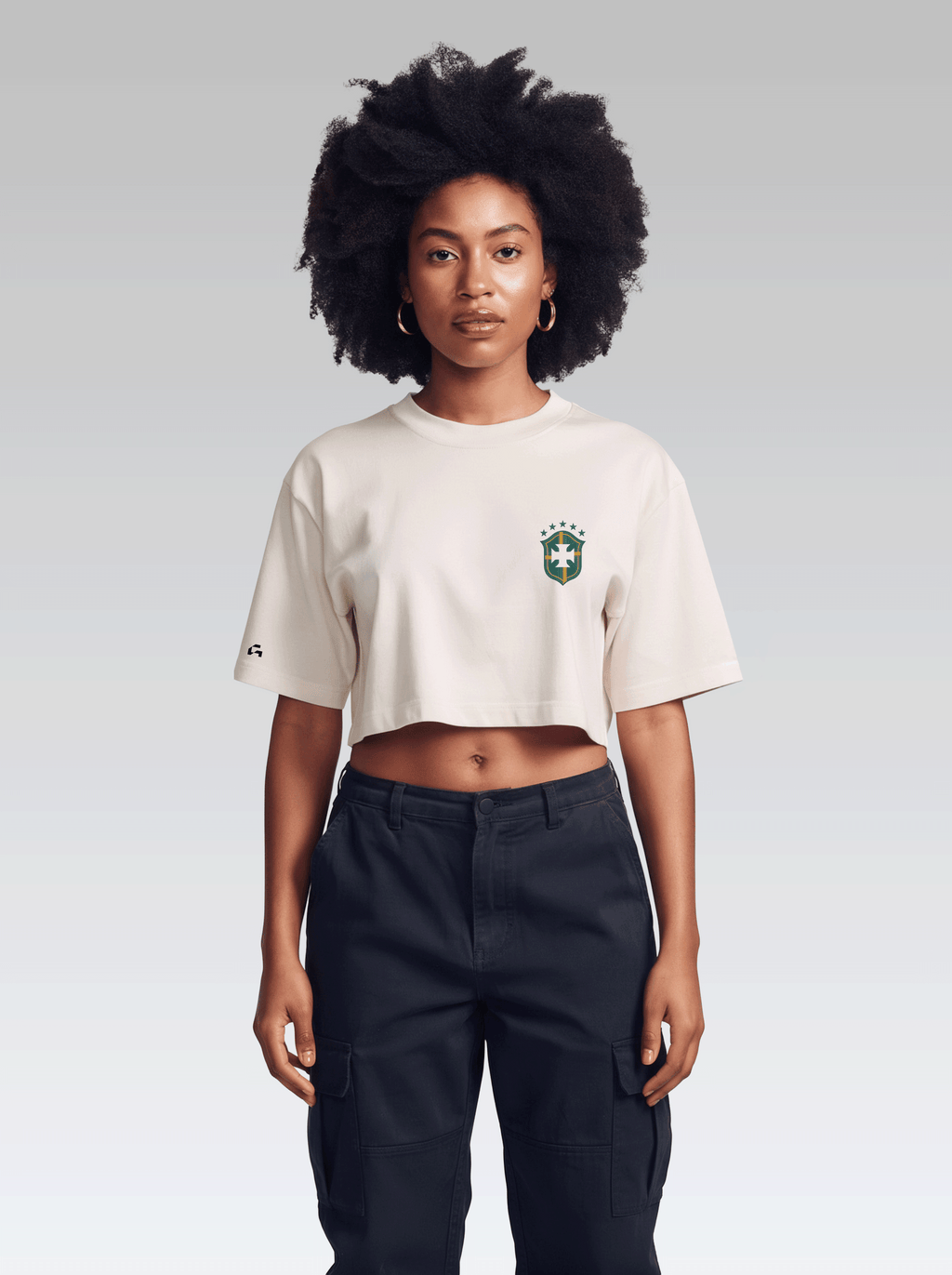 Cropped Colagem Ídolos - Off White